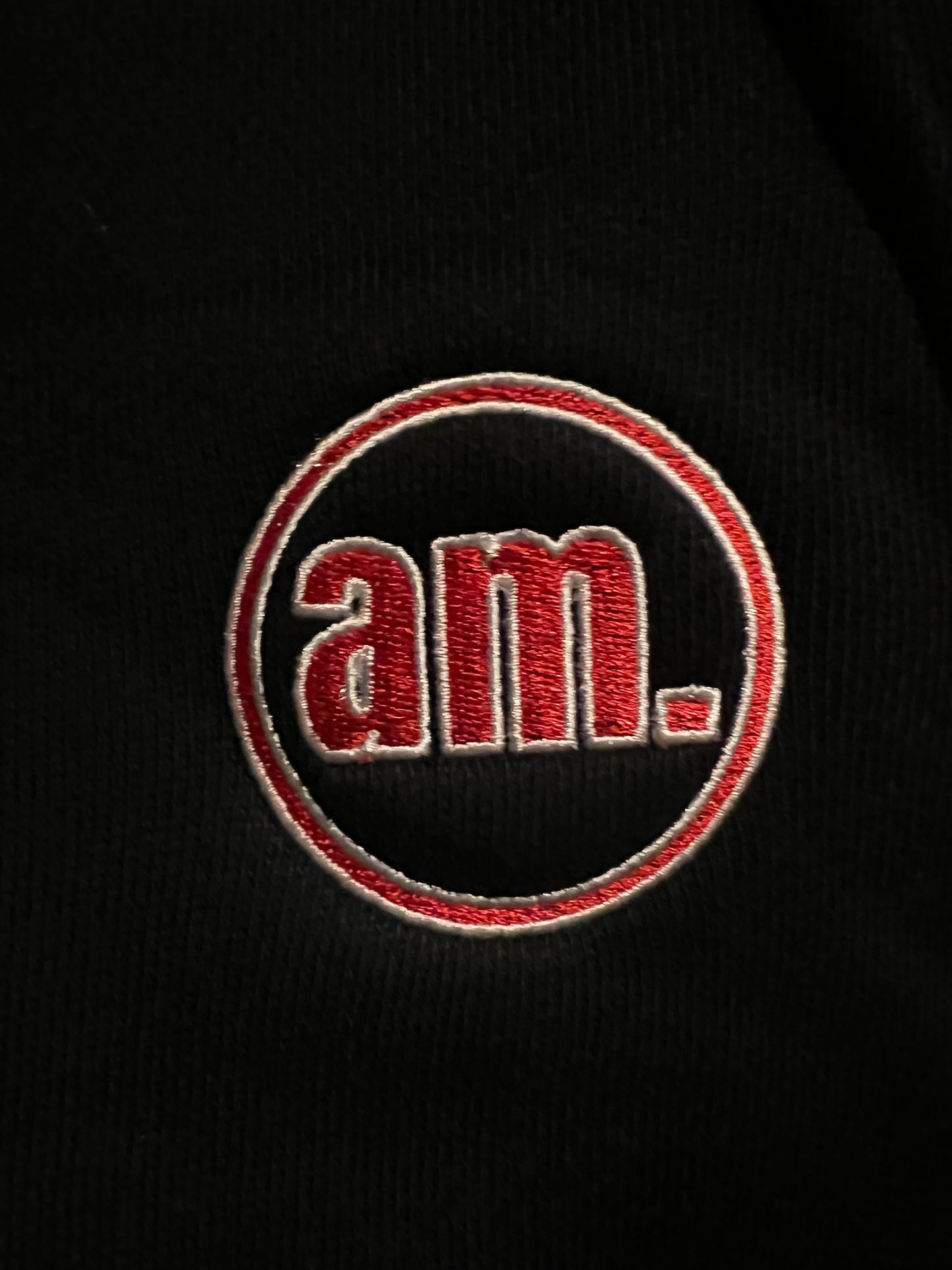 Black “am.” Embroidered Hoodie