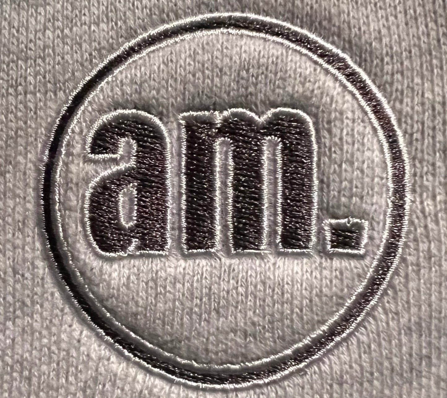 Light Grey “am.” Embroidered Sweatpants