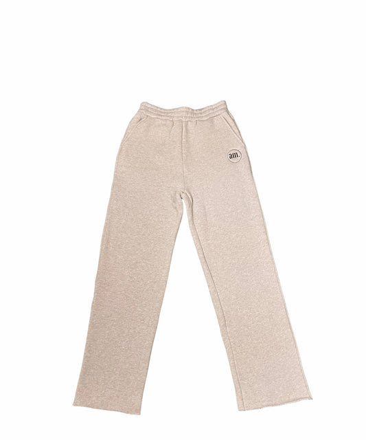 Light Grey “am.” Embroidered Sweatpants
