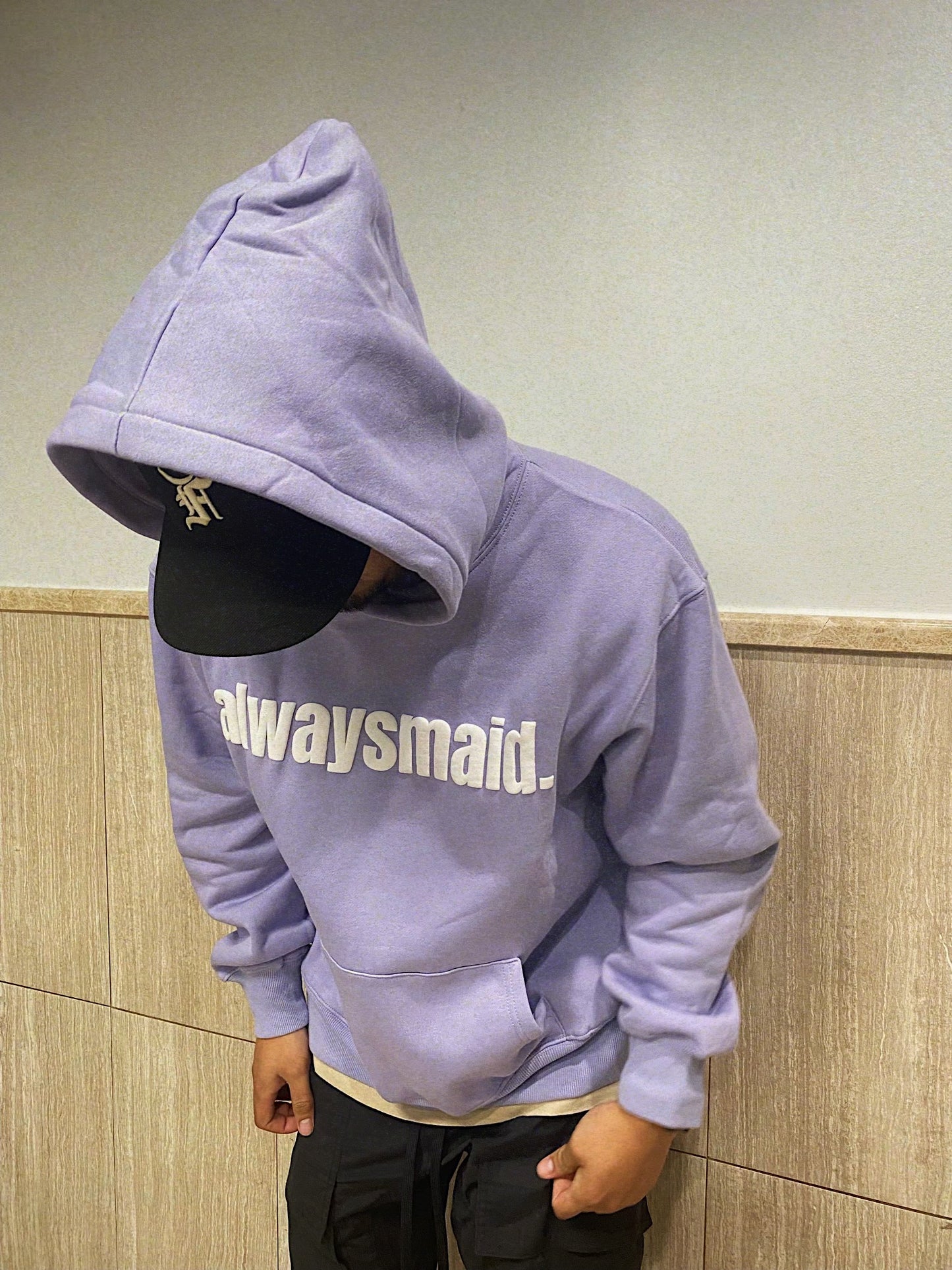 Lavender "am." Logo Hoodie