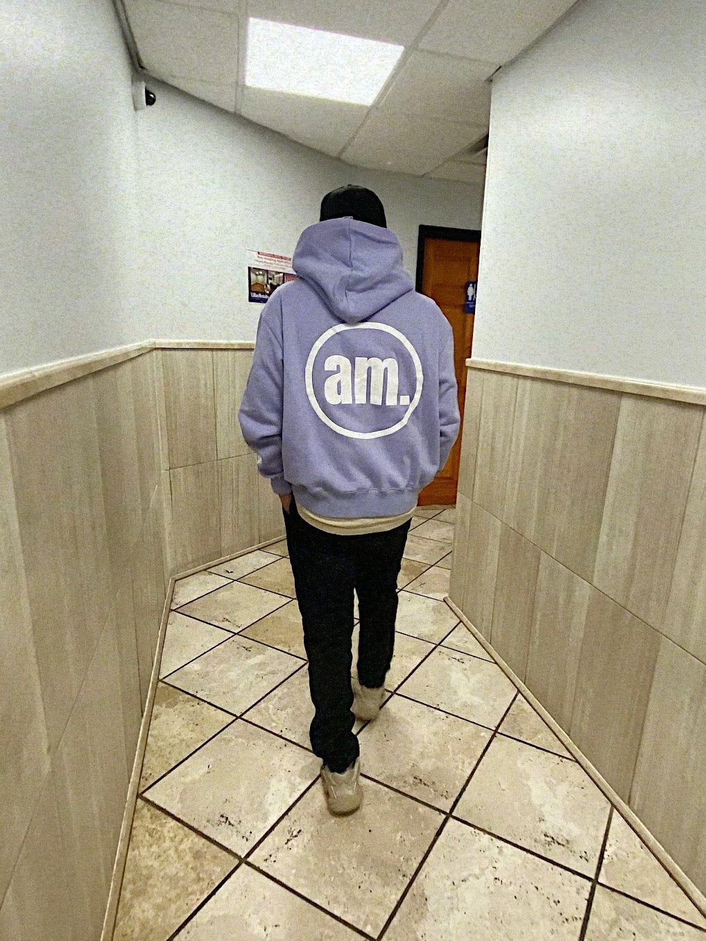 Lavender "am." Logo Hoodie